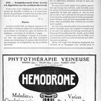 2613 - Page IX-2549 - Correspondance. Accident survenu à un fermier / Assujettissement d’une laveuse à la législation sur les accidents du travail / Patron et ouvrier. Assujettissement à la législation sur les accidents du travail