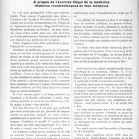 2618 - Page 2554 - Propos du Jour. A propos de l'exercice illégal de la médecine. Histoires rocambolesques de faux médecins [J. Noir]