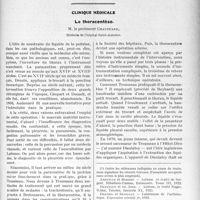 2625 - Page 2561 - Partie Scientifique. Travaux Originaux. L’asthme, par Jacques Decourt, (Suite et fin). Traitement / Clinique médicale. La thoracentèse, M. le professeur Chauffard