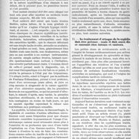 2678 - Page 2614 - Partie Scientifique. Comment faut-il concevoir et pratiquer le traitement actuel de la syphilis ?, par le Dr Louis Bory. La syphilis qui débute est celle qui a le plus de chances de guérir radicalement et dans le minimum de temps. Nous devons tout mettre en oeuvre pour traiter la maladie dès son apparition / Le traitement d'attaque de lasyphilis doit être précoce ; mais il doit aussi dès ce moment être intense et soutenu