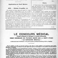 2710 - Page 2646-XXXVI - Le Concours Médical. Bulletin d’abonnement / Application du Tarif Breton. Ablation d’esquilles, etc