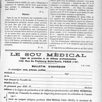 2711 - Page XXXVII-2647 - Le Concours Médical. Application du Tarif Breton. Fracture paraarticulaire avec luxation concomitante / Catégories de domicile et catégories techniques / Le Sou médical. Bulletin d'adhésion
