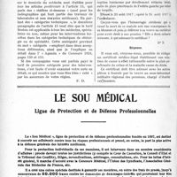 2712 - Page 2648-XXXVIII - Le Sou médical. Bulletin d'adhésion / Décès d’un réformé de guerre. Droit de la veuve à pension