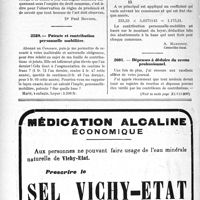 2722 - Page 2658-XII - Correspondance. Opérations exécutées par les chirurgiens dentistes / Patente et contribution personnelle mobilière / Dépenses à déduire du revenu professionnel