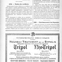2762 - Page 2698-XLVIII - Correspondance. Patente de médecin et patente de directeur d’établissement médical / Timbre des certificats / Fonctionnement d’un dispensaire