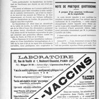 2766 - Page 2702-LII - Correspondance. Un sanatorium pour petites bourses / Note de pratique quotidienne. A propos d’un nouveau traitement de la coqueluche