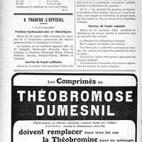 2768 - Page 2704-LIV - Note de pratique quotidienne. A propos d’un nouveau traitement de la coqueluche / A travers l'officiel. Stations hydrominérales et climatiques / Service de Santé militaire / Service de Santé colonial