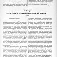 2803 - Page 2737 - Partie Scientifique. L'Actualité Scientifique. Les Sociétés Savantes. Paris. Les rayons ultra-violets dans la première enfance, (Soc. de Pédiatrie ; 8-7-1924) / Réanimation du coeur par injection intra-cardiaque d’adrénaline, (Soc. de Pédiatrie ; 8-7--1-924) / Les Congrès. XXXIIIe Congrès de l’Association française de chirurgie, (Suite) [Chastenet de Géry et Dariau]