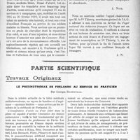 2837 - Page 2771 - Propos du Jour. La journée du « Concours Médical » / Partie Scientifique. Travaux Originaux. Le pneumothorax de Forlanini au service du praticien, par Georges Rosenthal