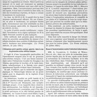 2851 - Page 2785 - Partie Scientifique. L'Actualité Scientifique. La Presse. Rayons X et coagulation sanguine. Applications thérapeutiques [(La Presse médicale, 25 juin 1924)] / L’hématome pelvi-pariéto-colique gauche dans le cas de grossesse extra-utérine rompue [(La Presse médicale, 12 juillet 1924)] / Hématomes sous-unguéaux et tétanos [(La Presse médicale, 23 juillet 1924)] / Essais d’immunisation contre l’infection tuberculeuse [(La Presse médicale, 2 juillet 1924)]