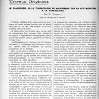 2888 - Page 2822 - Partie Scientifique. Travaux Originaux. Le diagnostic de la tuberculose du nourrisson par la cuti-réaction à la tuberculine, par R. Turquety