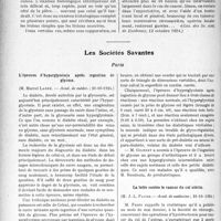 2902 - Page 2836 - Partie Scientifique. L'Actualité Scientifique. La Presse. Tuberculose mammaire [(Gaz. des Sc. méd. de Bordeaux, 12 octobre 1924)] / Les Sociétés Savantes. Paris. L’épreuve d’hyperglycémie après ingestion de glycose, (Acad. de médec ; 21-10-1924) / La lutte contre le cancer du col utérin, (Acad. de médecine, 21-10-1924)