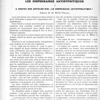 2908 - Page 2842 - Partie Professionnelle. Travaux Originaux. Les dispensaires antisyphitiques. A propos des articles sur « le dispensaire antisyphilitique », Dr Marcel Pinard
