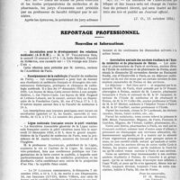 2922 - Page 2856 - Partie Professionnelle. Travaux Originaux. Comptes rendus, documents, pièces officielles…. Réorganisation des études médicales. Le vote sur les soins médicaux dans l’assurance sociale / Reportage Professionnel. Nouvelles et Informations. Association pour le développement des relations médicales (A. D. R. M) / Enseignement de la radiologie / Ligue nationale française contre le péril vénérien / Association amicale des anciens étudiants de l’Ecole de médecine et de pharmacie de Reims