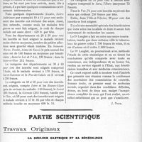 2945 - Page 2877 - Propos du Jour. La dernière Assemblée Générale de l’Union des Syndicats médicaux. La conférence des secrétaires des Commissions de contrôle instituées pour l’application de l'article 64 de la loi des Pensions. L’intérêt d’une statistique [J. Noir] / Partie Scientifique. Travaux Originaux. La douleur gastrique et sa séméiologie, par L. Pron