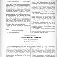 2948 - Page 2880 - Partie Scientifique. Travaux Originaux. La douleur gastrique et sa séméiologie, par L. Pron / Clinique médicale infantile, (Hôpital des enfants-malades), M. le professeur Nobécourt. L’ictère catarrhal chez les enfants