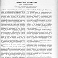 2961 - Page 2891 - Partie Scientifique. Travaux Originaux. Les anomalies de la colonne vertébrale, par le Dr C. Roederer / Psychopathies menstruelles, par le Dr Marcel Gommès