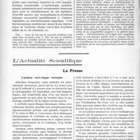 2964 - Page 2894 - Partie Scientifique. Travaux Originaux. Psychopathies menstruelles, par le Dr Marcel Gommès / L’actualité Scientifique. La Presse. L’arthrite sacro-iliaque chronique [(Journ. de méd. et de chirurgie pratiques, 10 juillet 1924)]