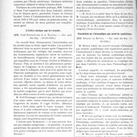 2968 - Page 2898 - Partie Scientifique. L’actualité Scientifique. Les Sociétés Savantes. Paris. Tétanos guéri par la sérothérapie, (Soc. méd. des hôp ; 10-10-1924) / L’ictère toxique par les mouler, (Soc. méd. des hôp ; 10-10-1924) / Vaccinothérapie de l'arthrite typhique, (Soc. médicale des hôp ; 10-10-1924) / Curabilité de l’hémiplégie par artérite syphilitique, (Soc. méd. des hôp ; 17-10-1924) / Sur l’élimination du bismuth, (Soc. de dermat. et syphiligr ; 10-7-1924)