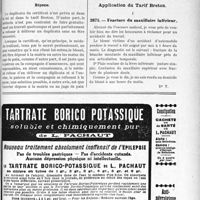2985 - Page XLIX-2915 - Correspondance. Duplicata de certificat d’accident du travail / Application du Tarif Breton. Fracture du maxillaire inférieur