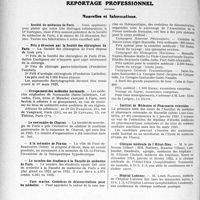 3042 - Page 2968 - Partie professionnelle. Travaux Originaux. Comptes rendus, documents, pièces officielles…. société civile du « concours médical». Assemblée Générale du 16 Novembre 1924 / Reportage professionnel. Nouvelle et Informations. Société de médecine de Paris / Prix à décerner par la Société des chirurgiens de Paris / Groupement des médecins normands / Le centenaire de Charcot / A la mémoire de Pravaz / Le nombre des étudiants à la Faculté de médecine de Paris / Cure marine. Croisières de démonstrations pour les médecins / Institut de Médecine et Pharmacie coloniales / Clinique médicale de l’Hôtel-Dieu / Hôpital Laënnec