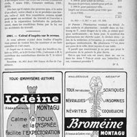 3059 - Page IX-2983 - Correspondance. Hernie accident du travail / Calcul d’impôts sur le revenu