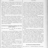 3081 - Page 3005 - Partie scientifique. L’Actualité Scientifique. Les Sociétés Savantes. Paris. Considérations statistiques sur les cancers de l’appareil digestif, (Académie de médecine ; 1 (1-11-1924) / Intolérance au pain complet, (Société médicale de hôpitaux; 17-10-1924) / Le traitement de l’hémiplégie syphilitique doit-il être toujours intensif ?, (Soc. méd. des hôpitaux ; 24-10-1924) / Sur le shock traumatique, (Société de Chirurgie, 15-10-1924) / Les anévrysmes aortiques silencieux, (Société de chirurgie ; 15-10-1924)