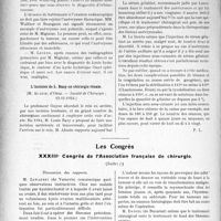 3082 - Page 3006 - Partie scientifique. L’Actualité Scientifique. Les Sociétés Savantes. Paris. Les anévrysmes aortiques silencieux, (Société de chirurgie ; 15-10-1924) / L’incision de L. Bazy en chirurgie rénale, (Société de Chirurgie ; 12-11-1924) / Anévrysmes et sérum gélatiné, (Société de Chirurgie ; 22-10-1924) / Les Congrès. XXXIIIe Congrès de l’Association française de chirurgie, (suite)