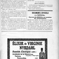 3117 - Page LV-3039 - A travers l'officiel. Assistance publique / Lutte anticancéreuse / Asiles d’aliénés / Brevet d’infirmières / Documents officiels. A l’officiel. Réponses des ministres aux questions des parlementaires. Révision des pensions des tuberculeux de guerre
