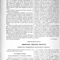 1005 - Page 920 - Partie professionnelle. Travaux Originaux. L'ordre des médecins [G. Duchesne] / Assistance médicale gratuite. Conflits pour l’augmentation des honoraires médicaux [Dr Paul Boudin]