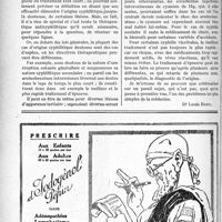 2021 - Page 1884-VIII - Syphiligraphie. Le traitement d’épreuve anti-syphilitique [Dr Louis Bory]