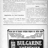 2893 - Page 2726-XLVIII - Correspondance. Droit syndical. Droits des Syndicats médicaux / Application du Tarif Durafour. Amputation partielle de doigts