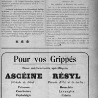 0010 - Page IX-7 - Dernières nouvelles. Hôpital Tenon / Faculté de Dr. oit de Paris / Institut d’hydre. ologie et de climatologie (Collège de France) / A travers l'officiel. Maladie et accident dans la marine marchande.