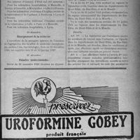 0012 - Page XI-9 - A travers l'officiel. Service de santé des troupes coloniales / Brevet d’infirmiers et infirmières / Enseignement de la médecine / Maladies professionnelles