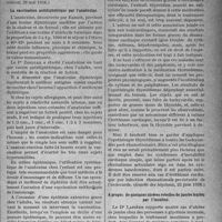 0026 - Page 23 - Partie scientifique. L’Actualité Scientifique. La Presse. Du traitement par la surrénalectomie de certaines artérites oblitérantes juvéniles [(Le Progrès médical, 29 mai 1926)] / La vaccination antidiphtérique par l’anatoxine [(La Presse médicale, 26 mai 1926)] / L’extrait thyroïdien associé au salicylate de soude dans le traitement du rhumatisme cardiaque évolutif [(Gazette des hôpitaux, 23 juin 1926)] / A propos de quelques ulcères rebelles de jambe traités par l’insuline [(Liège médical, 20 juin 1926)]