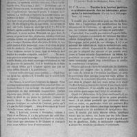 0036 - Page 31 - Partie scientifique. L’Actualité Scientifique. Les Livres. Le devoir du médecin, Dr. Eugène Hubert, A. Giraudon, Paris / Troubles de la fonction gastrique et synDr. omes associés chez les tuberculeux pulmonaires. La toux émétisante, Dr. P. Marsal, Librairie A. Maloine, Paris, 1925