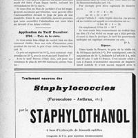 0059 - Page 52 bis-LII - Correspondance. Accidents. Soins à la victime d’un accident d’automobile / Application du Tarif Durafour. Prix de la visite