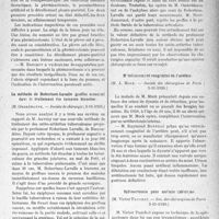 0096 - Page 85 - Partie scientifique. L’Actualité Scientifique. Les Sociétés Savantes. Paris. Les opérations de collapsothérapie pulmonaire, (Société de chirurgie ; 27-10-26) / La méthode de Robertson-Lavalle (greffes osseuses) dans le traitement des tumeurs blanches, (Société de chirurgie ; 3-11-1926) / Rétrécissement congénital de l’urèthre, (Société des chirurgiens de Paris ; 5-11-1926) / Splénectomie pour anémie splénicue, (Soc. des chirurgiens de Paris 5-11-1926)