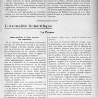 0168 - Page 151 - Partie scientifique. Travaux Originaux. Médecine pratique. Le traitement du tétanos, par le docteur Pasgrimaud / L’Actualité Scientifique. La Presse. Balano-posthites et vulvo vaginites non vénériennes [(Progrès Médical, 7 déc. 1926)]