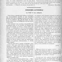 0189 - Page 168 - Partie professionnelle. Travaux originaux. Variétés. Autour du Centenaire de Laennec [Raymond Molinéry] / Chronique automobile. Le froid et les moteurs