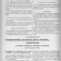 0191 - Page 170 - Partie professionnelle. Sou médical. Assemblée Générale du 21 novembre 1926 / Comptes rendus, documents, pièces officielles.... Hygiène publique. Les maladies contagieuses. Désinfection et prophylaxie, Dr. J. Dargelos, (Suite). Description des symptômes de la suette miliaire et mesures prophylactiques