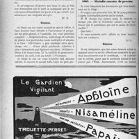0201 - Page 180-LX - Correspondance. Application du Tarif Durafour. II, Epluchage et sutures de plaies multiples à la face et au front / Application du Tarif Maginot. I, Maladie causale de pension