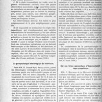 0233 - Page 208 - Partie scientifique. L’Actualité Scientifique. La Presse. Dangers des sutures primitives dans les plaies traumatiques ouvertes du temps de paix [(La Presse médicale, 24 mars 1926)] / La pachyméningite hémorragique du nourrisson [(La Presse médicale, 17 mars 1926)] / Sur une forme paroxystique d’hyperexcitabilité ; vago-sympathique [(Le Bulletin médical, 20 mars 1926)]