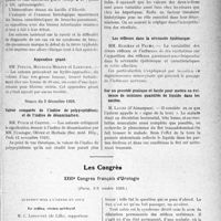 0238 - Page 213 - Partie scientifique. L’Actualité Scientifique. Les Sociétés Savantes. Paris / Séance du 3 décembre 1926 / Les Congrès. XXVIe Congrès français d’Urologie, (Paris, 5-9 octobre 1926). Le reflux vésico-urétéral, M. C. Lepoutre