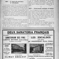 0262 - Page XLIX-235 - Accidents du Travail. Les médecins des compagnies minières ne sont pas assujettis à la législation sur les accidents du travail / Assujettissement d’un jardinier à la loi sur les accidents du travail / Application du Tarif Durafour. I, 1° Appareil provisoire. 2° Anesthésie / II, Pansements multiples de doigts