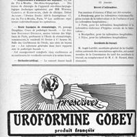 0279 - Page 246-VIII - Dernières nouvelles. Hôpital Lariboisière / Amphithéâtre d’anatomie des hôpitaux / Ecole française de stomatologie / Orchestre médical / A travers l'officiel. Brevet d’infirmières / Accidents du travail