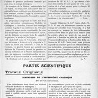 0286 - Page 253 - Propos du jour. Les relations médicales franco-ibéro-américains. Un bel exemple d’activité et d’énergie: l’action féconde de l’U. M. F. I. A, — Une mission médicale française en Colombie et au Venezuela / Partie scientifique. Travaux Originaux. Diagnostic de l’appendicite chronique, par Dupuy De Frenelle