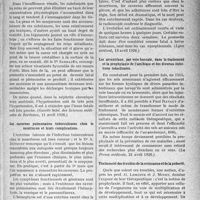 0296 - Page 263 - Partie scientifique. L’actualité Scientifique. La Presse. Sueurs d’urée [(Gazette hebd. des Sciences médicales de Bordeaux, 11 avril 1926)] / Les cavernes pulmonaires tuberculeuses chez le nourrisson et leurs complications [(Lyon médical, 18 avril 1926)] / Les arsenicaux, par voie buccale, dans le traitement et la prophylaxie de l’amibiase et des diverses infections intestinales [(La Presse médicale, 21 avril 1926)] / Traitement des troubles de la croissance et de la puberté [(Gazette des Praticiens, 1er mai 1926)]