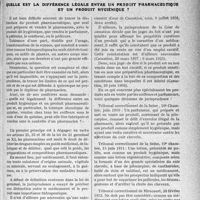 0314 - Page 275 - Partie professionnelle. Travaux Originaux. Quelle est la différence légale entre un produit pharmaceutique et un produit hygiénique ? [Dr. Paul Boudin]