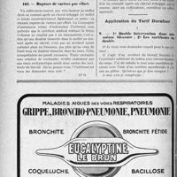 0329 - Page 290-XLVIII - Correspondance. Secret professionnel / Accidents du Travail. Rupture de varices par effort / Application du Tarif Durafour. I, 1° Double intervention dans une même blessure ; 2° Les certificats en double